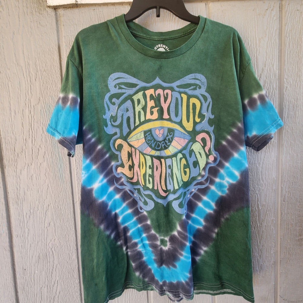 Jimi Hendrix Liquid Green Blue T Shirt Mens‎ S Rock Hippie Are You Experienced